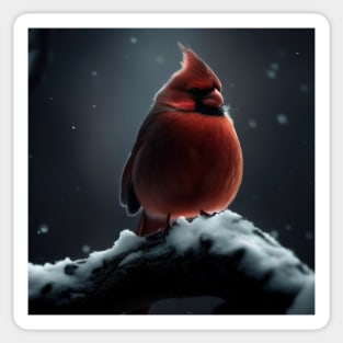 Northern Cardinal in winter Sticker